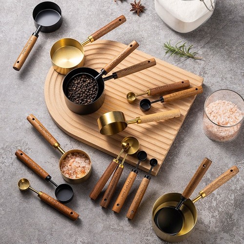 Coffee Preparation Measuring Spoons Walnut Handle Stainless Steel Construction - Bild 2 von 34
