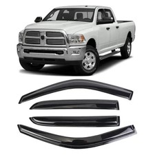 Window Visors Deflectors Tape-On 2009-2018 Dodge RAM 1500/2500/3500 Crew Cab