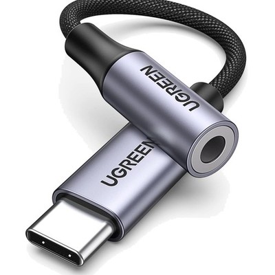 UGREEN USB-C Klinke Adapter Aux mit DAC für iPhone, Galaxy, iPad, P40 Grau