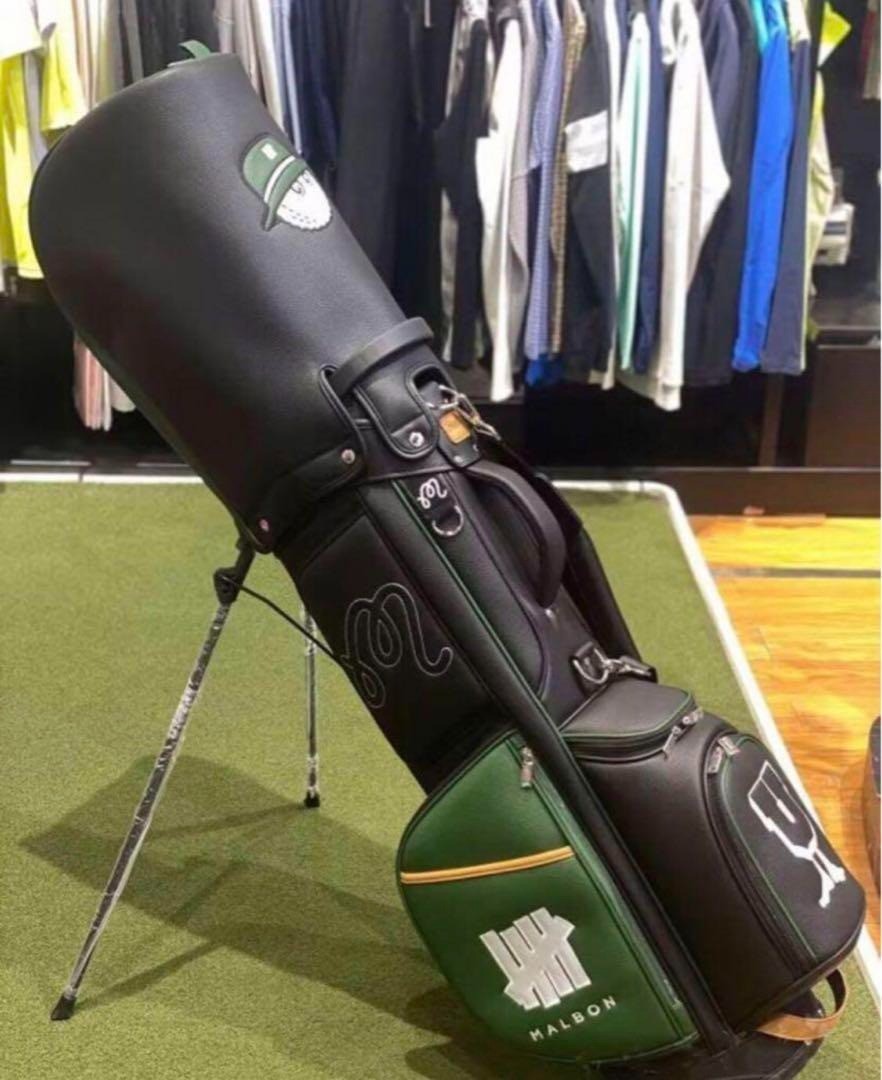 Malbon Golf × UNDEFEATED Golf Caddy Bag Green Black 2 hood