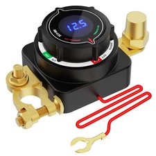 Battery Disconnect Switch with Voltmeter, DC 5-80V On Off Kill Switch RV Marine
