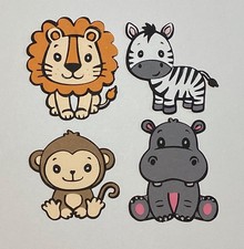 4x Cute Zoo Animals Die Cuts Premade paper for Cards  Scrapbook Making
