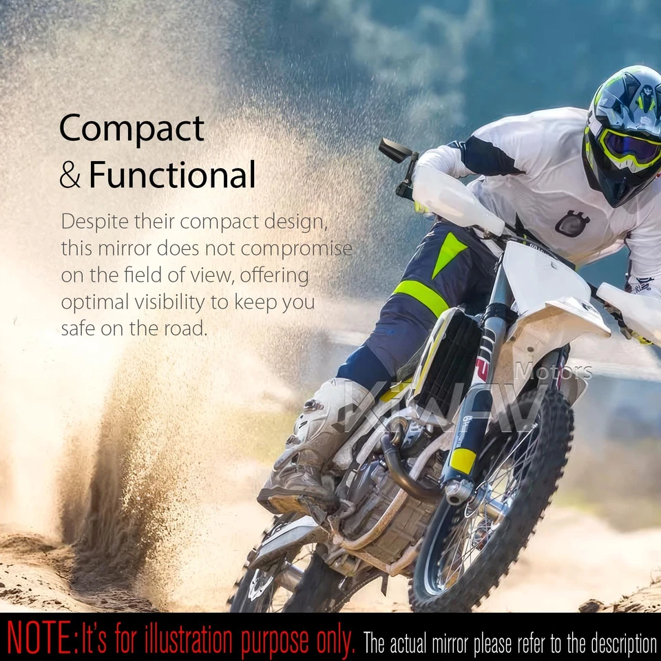 Bar end mirrors LEAP black aluminum sleek adjustable 1" hollow bar fits Triumph - Image 4 of 4