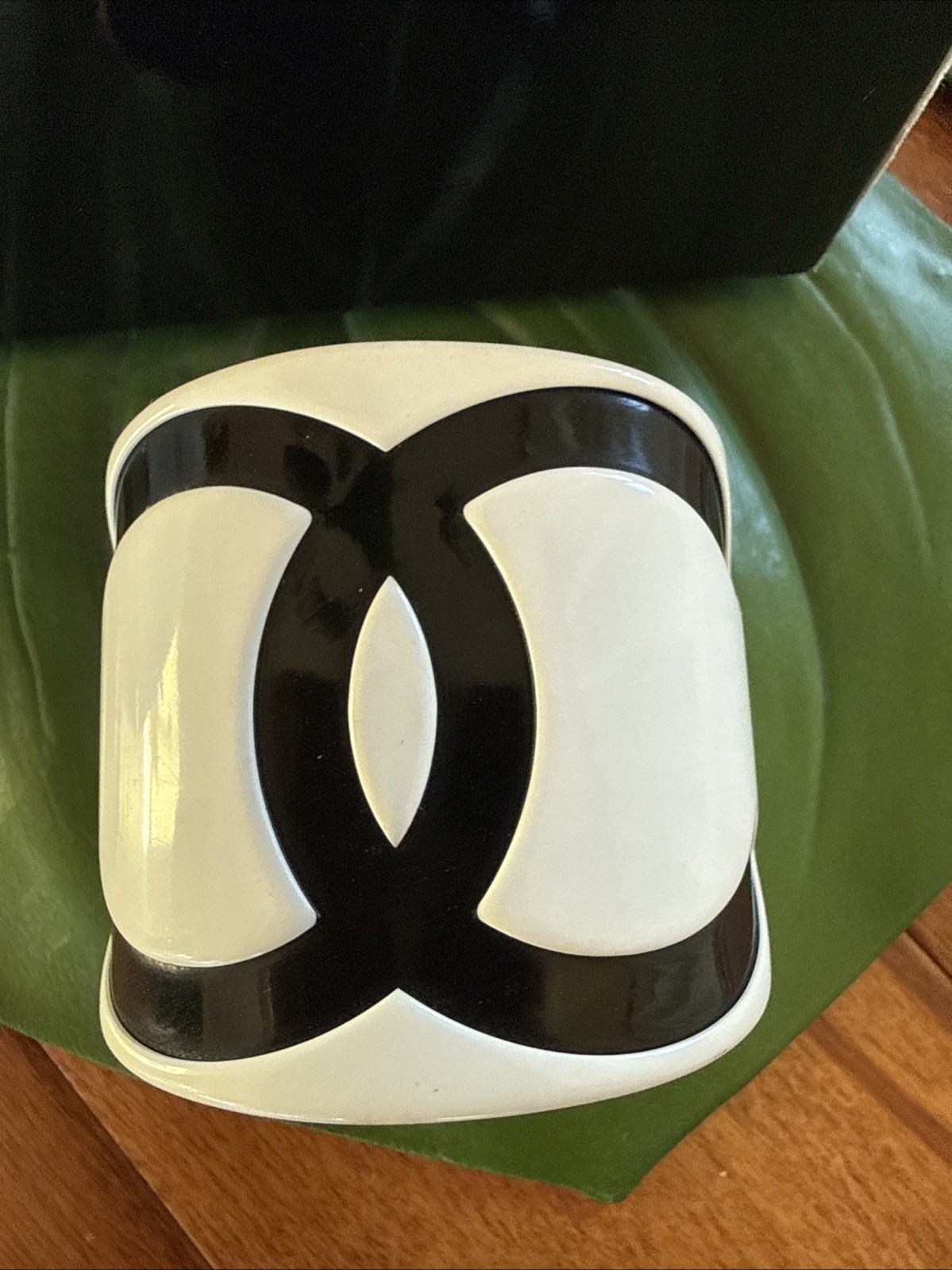 Authentic CHANEL CC Coco Mark Bangle Bracelet Pla… - image 2