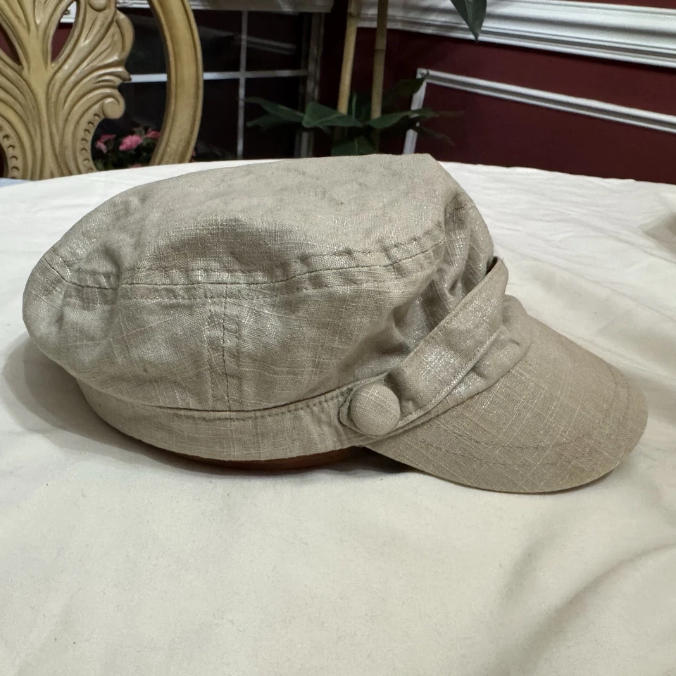 Gorra Calvin Klein Newsboy/Baker Boy Logo CK Lino Mezcla Algodón Beige Talla Única Foto 3 de 4