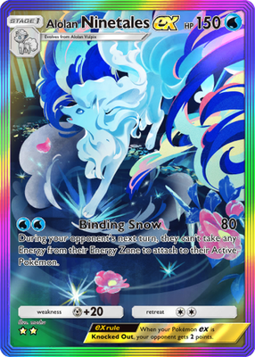 #ad Pokemon Pocket TCG Card 2 Star Full Art Rainbow Alolan Ninetales EX Fantastical $6.99