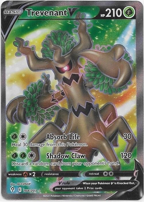 Trevenant V 168/203 Ultra Rare Evolving Skies Pokemon Holo Near Mint