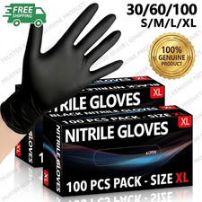 100pcs Black Nitrile Disposable Gloves Cleaning Pet Tattoo Bathing Same Day