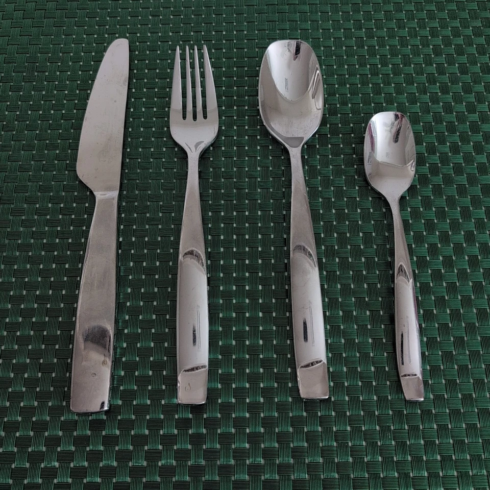 美食设置 GS 不锈钢餐具 光面 21 件 批量 18/0 弯曲手柄 — 第 3/4 张图片