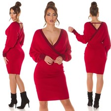 Trendy Koucla Wickellock-Strickkleid mit Fledermausärmeln