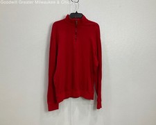 Vintage 90s Y2K Men's POLO Golf Sport Red 1/4 Zip Long Sleeve Pullover