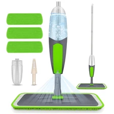 Versatile Spray Mop for Hardwood & Tile Cleaning - 3 Replaceable Pads Included