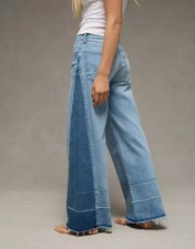 American Eagle Dreamy Drape Stretch Low-Rise Baggy Ultra-Wide Leg NO IMPORT FEES