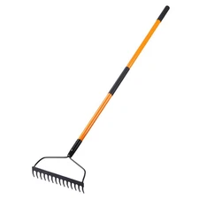 Garden Rake for Gardening, Heavy Duty Garden Rake for Lawns, 14 Tines Bow Rak...