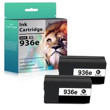 2-PK Black 936 936e Ink Cartridges Compatible with HP OfficeJet Pro 9130e 9135e