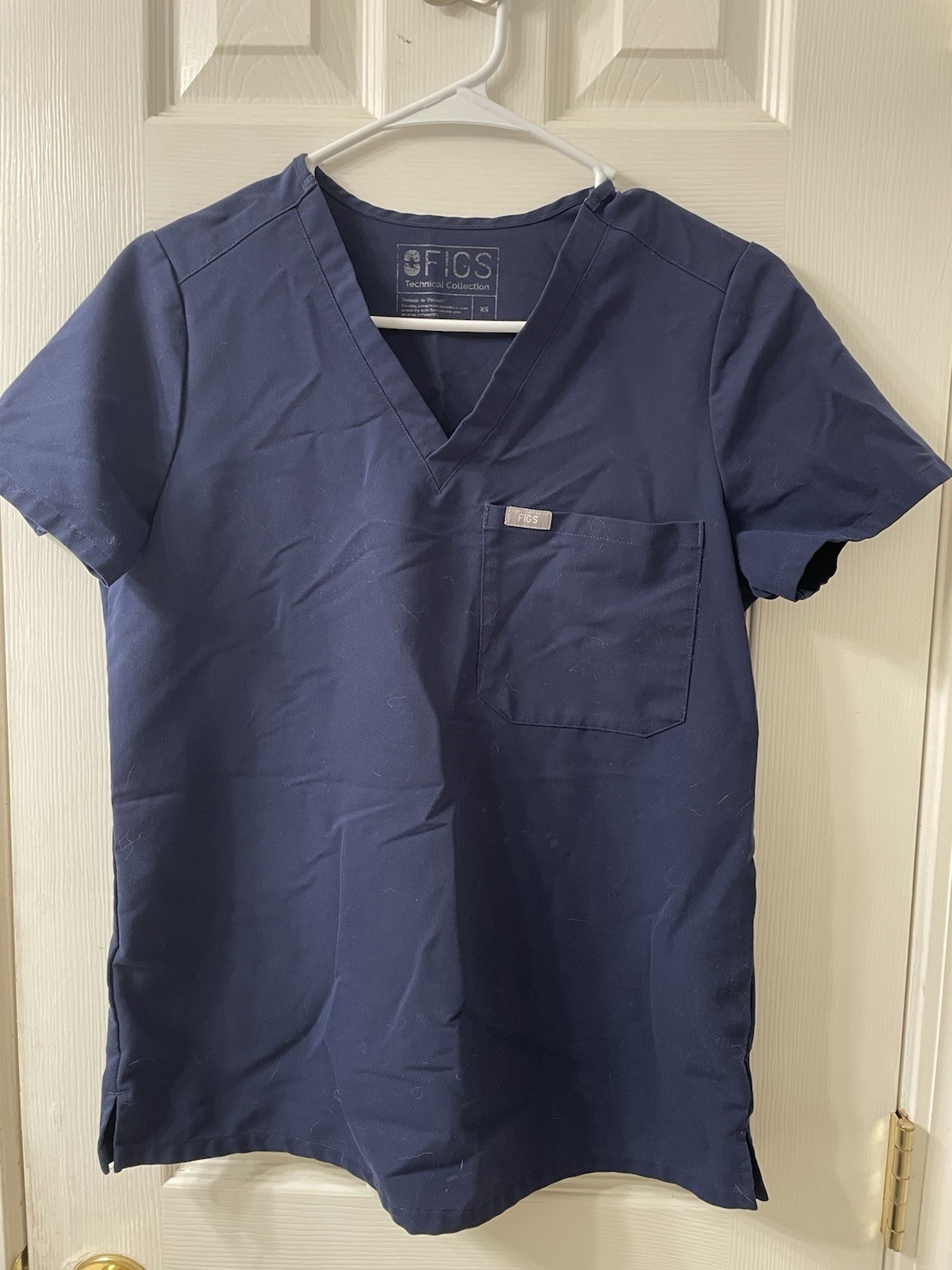 Figs Catarina One-Pocket Scrub Top Navy Blue, Size XS