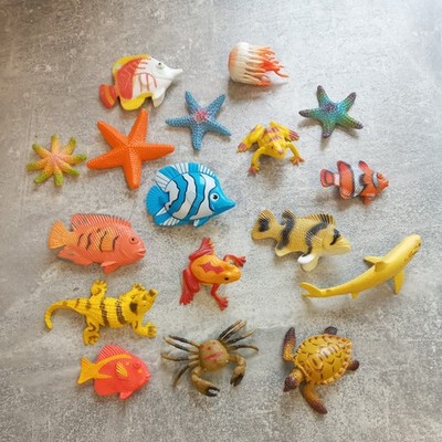Mini Plastik Meerestiere! Fisch! Haie! Wal! Schildkröte etc pädagogisch 