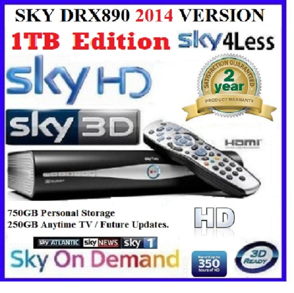 Amstrad DRX 890 W Sky+ HD Box 2To Amélioré Wi-Fi - Reconditionné 2017