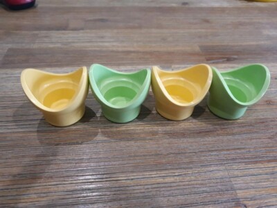 TUPPERWARE Eierbecher Impressionen 4er Set gelb/grün Nr.: 3881A