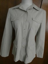 New York  Company Women  s Gray Button-Down Cotton Jacket Blazer Size Medium