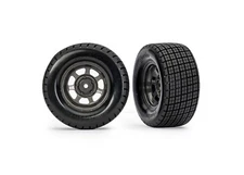 TRAXXAS Dirt Oval Gray Rear Wheels w/ Hoosier Tires (2) TRA10474X