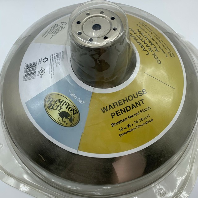 Hampton Bay 1 Light Brushed Nickel Warehouse Pendant X3 For - Hampton Bay Warehouse Pendant