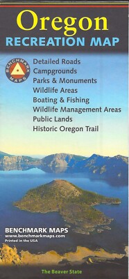 Oregon Recreation Map, by Benchmark Map (folded) - 2022 edition