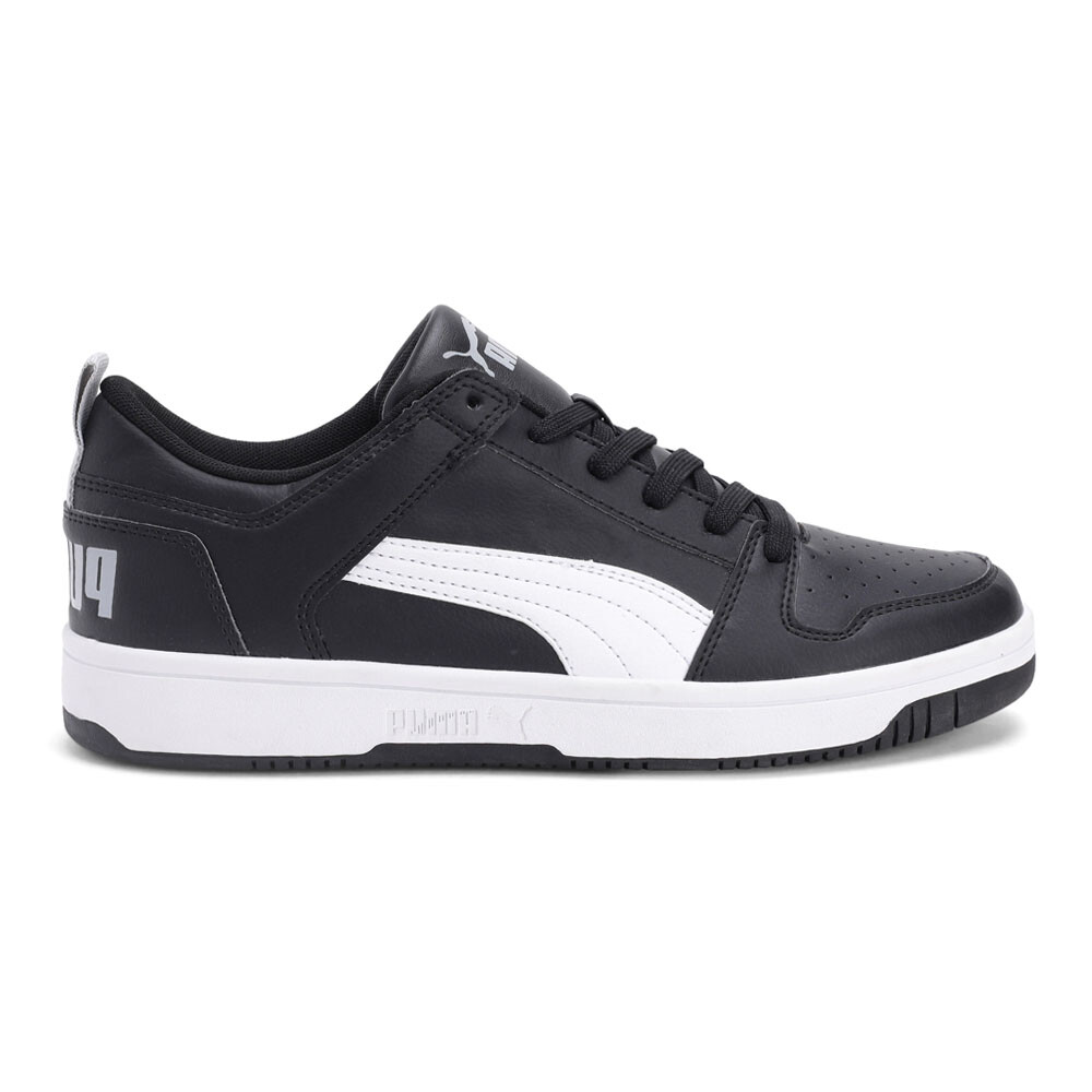 PUMA Rebound Layup Lace Up Mens Black, White Sneakers Casual