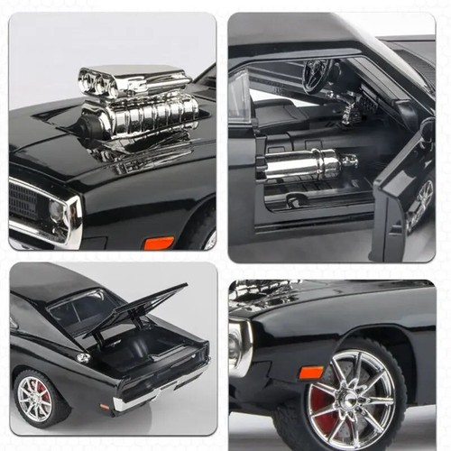 1:24 Dodge Charger Muscle Metal Model car Diecast with Sound & Light Toy For Kid - Picture 4 of 10