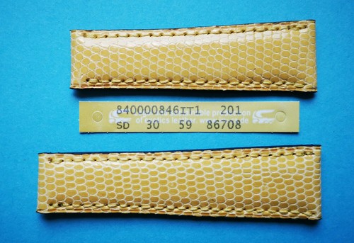 Bracelet Montre Convenable pour Rolex Daytona XS Court Vrai Lézard 20mm Jaune - Photo 1/3