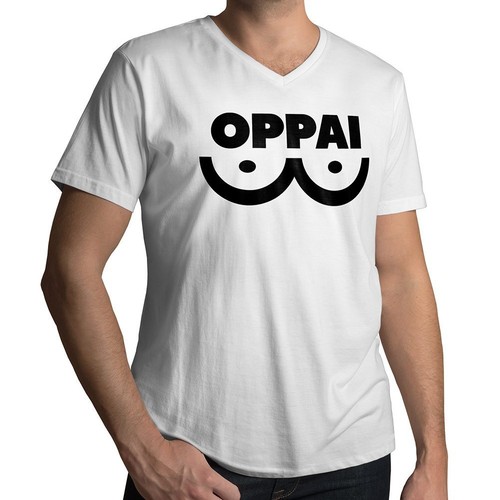 One Punch Man Manga Anime Saitama Oppai Mens/Unisex Tee V-Neck T-Shirt Custom - Picture 11 of 11