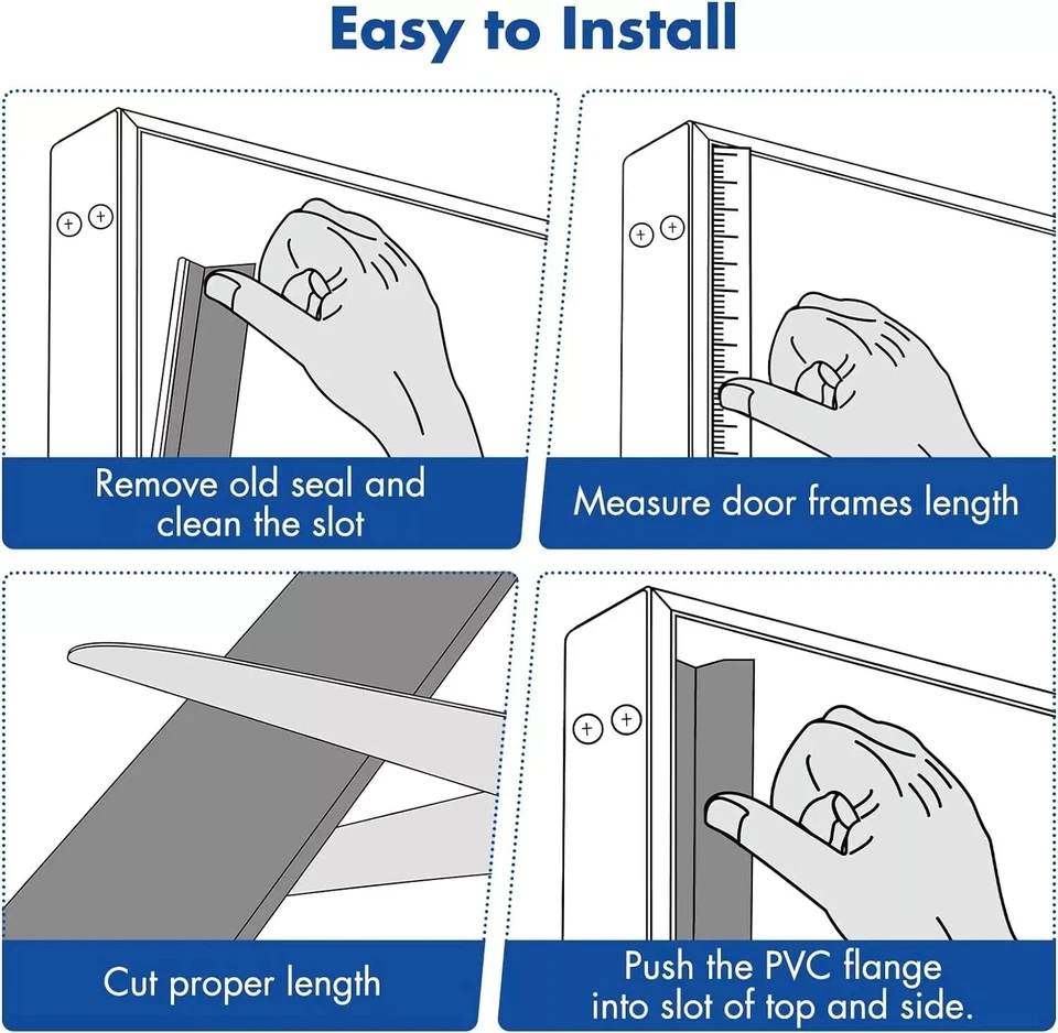 Weather Stripping Door Seal V Shaped Q Foam Kerf Weather Strip Soundproof 24FT - Image 4 of 4