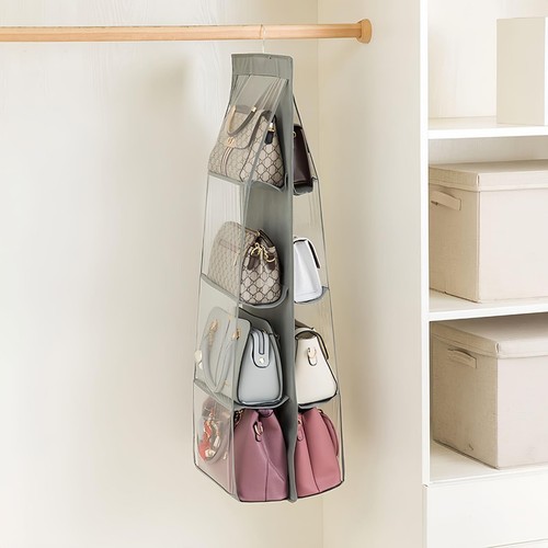 8 Pockets Hanging Purse Handbag Organizer Hanging Shelf Bag Storage, 2 Pack - 第 2/4 張圖片