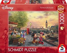 Schmidt Spiele 58044 Thomas Kinkade, Disney Mickey & Minnie in London 1000 Teile