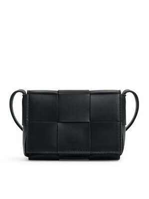 Bottega Veneta Cassette Crossbody Mini Black Leather 4.7 Bottega Veneta Cassette Crossbody Mini Black Leather 4.7