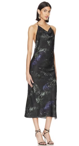 Vestido All Saints Camille Kim cuello halter sin espalda negro UK12-14 US8-10 - Imagen 3 de 24