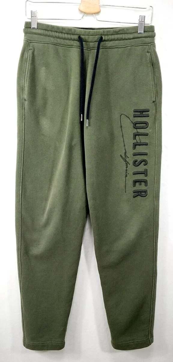 Hollister Sweatpants Adult XS Army Green Logo Pull On Joggers