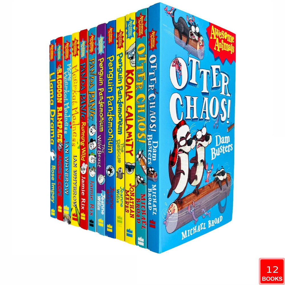 Awesome Animals Series 12 Books Collection Set Meerkat Madness,Llama Drama,Koala