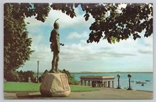 Postcard Statue of the Indian Chief Massasoit Friend of the Pilgrims Plymouth Ma