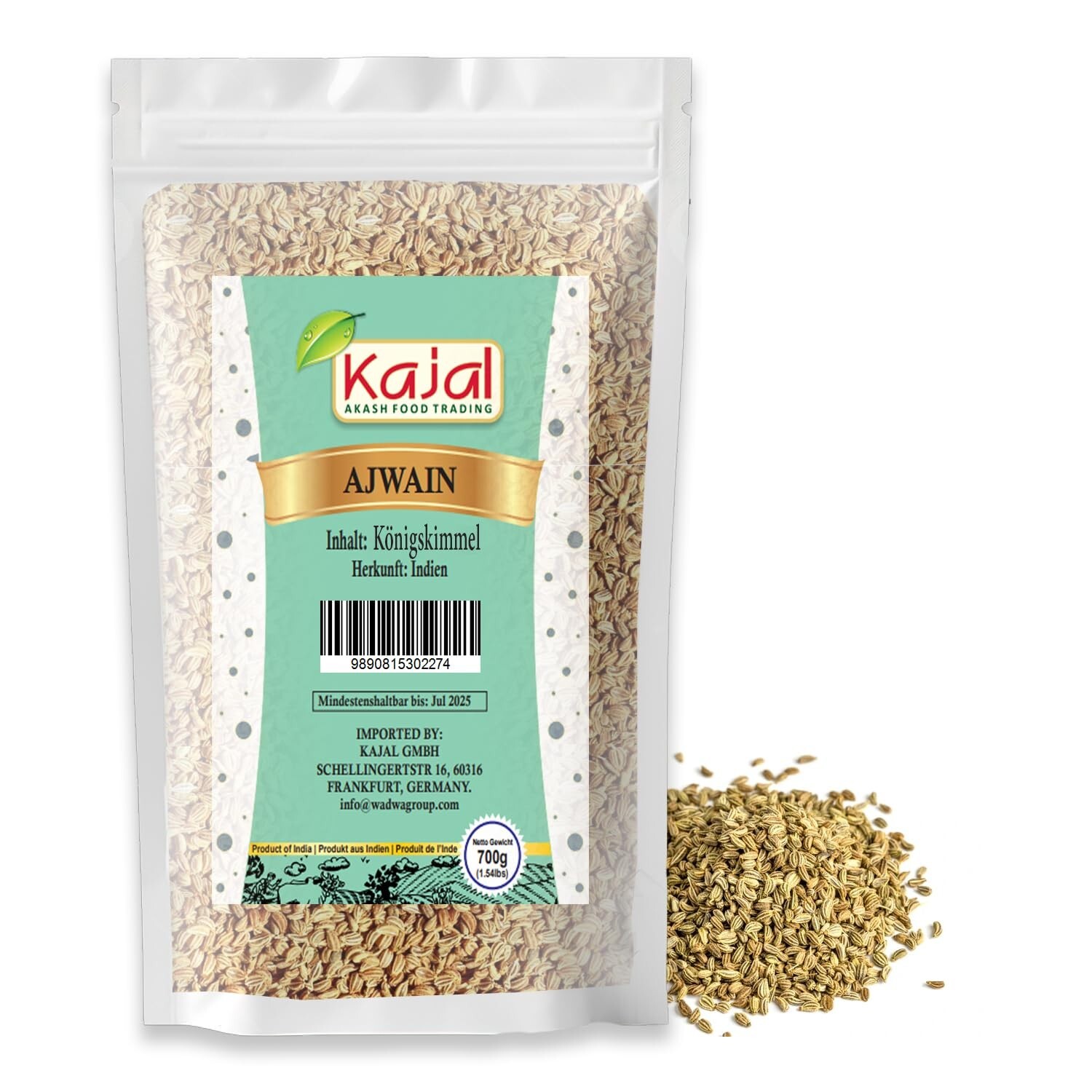 Ajwain Gewürz Doppelpack 700g Kajal Samen Ajowan Königskümmel aus Indische