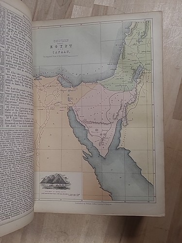 1861 HOLY BIBLE illustrated COLOR MAPS practical devotional FAMILY BIBLE antique - Picture 16 of 24