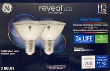  2 bulbs GE Reveal LED 75 W Equivalent Dimmable, Color-Enhancing HD PAR30