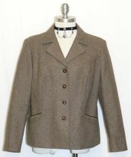 BROWN LODEN WOOL JACKET Women AUSTRIA Hunting Riding Sport Dress 10 12 M B42"