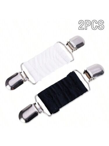 2PCS Dress Cinch Clips Elastic Clothes Clip to Tighten Dress Cardigan Collar - Picture 2 of 6