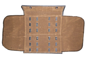 12 Folding Knife Pak/Holder Durable Cordura Construction Brown Velvet Lining