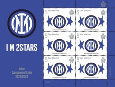 SAN MARINO 2024 FOGLIETTO INTER CAMPIONE D'ITALIA 2023/2024 I M 2STARS CALCIO