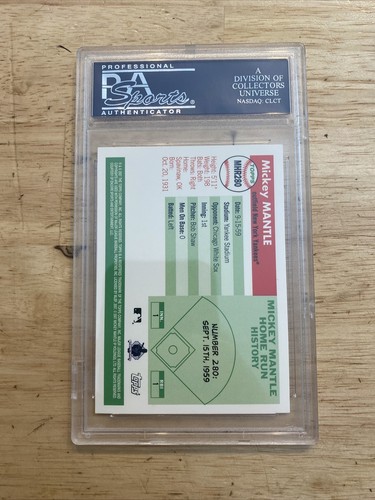 Mickey Mantle PSA 9 Mint Topps Collector Card New York Yankees ❤️ NYC 2007 GIFT - Picture 11 of 12
