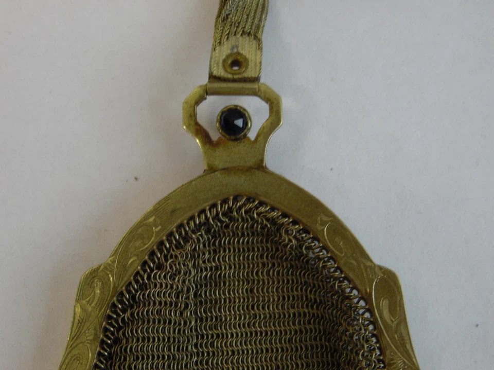 Bolso Monedero Art Nouveau Deco Whiting & Davis Soldado Malla Eslabón Foto 4 de 4