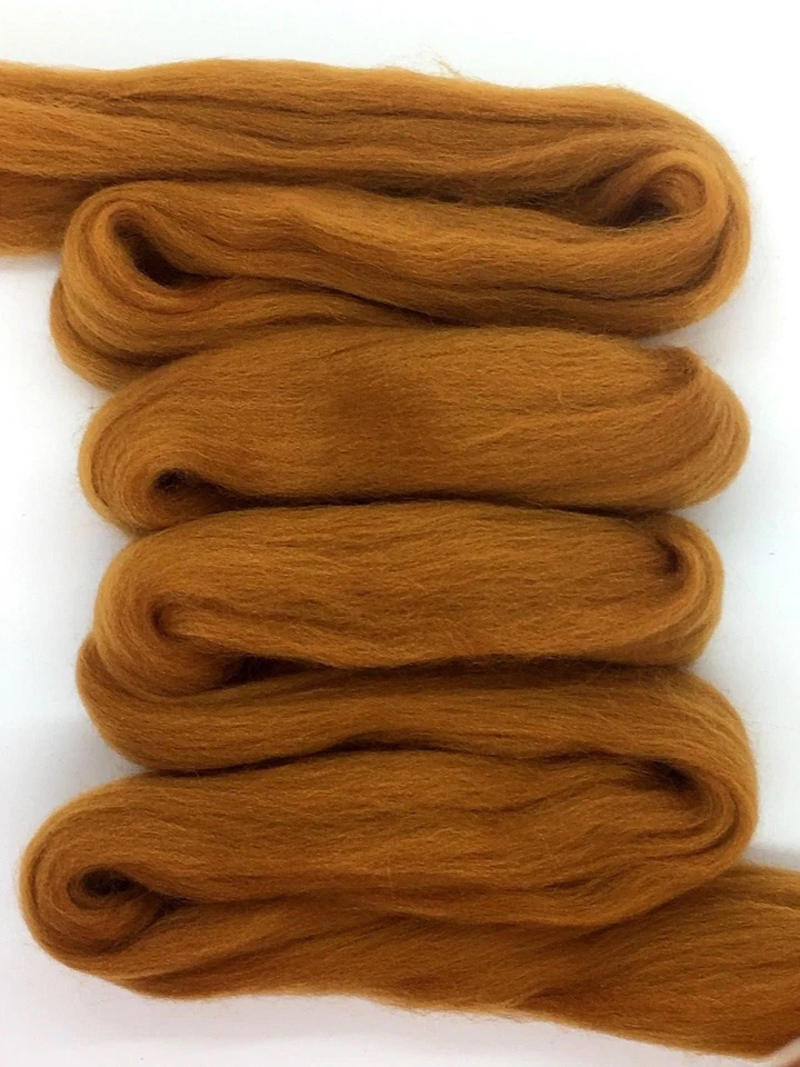 Merino Wool Top Roving Cinnamon Spice Brown - Image 3 of 4