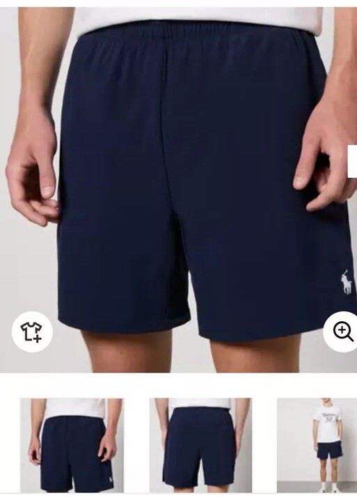 Pantaloncini da tennis Ralph Lauren Wimbleton Ball Boy Navy Big Pony indossati una volta prezzo consigliato $ 189